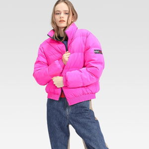 Tommy Jeans dámská růžová oboustranná bunda Reversible - S (CBK)